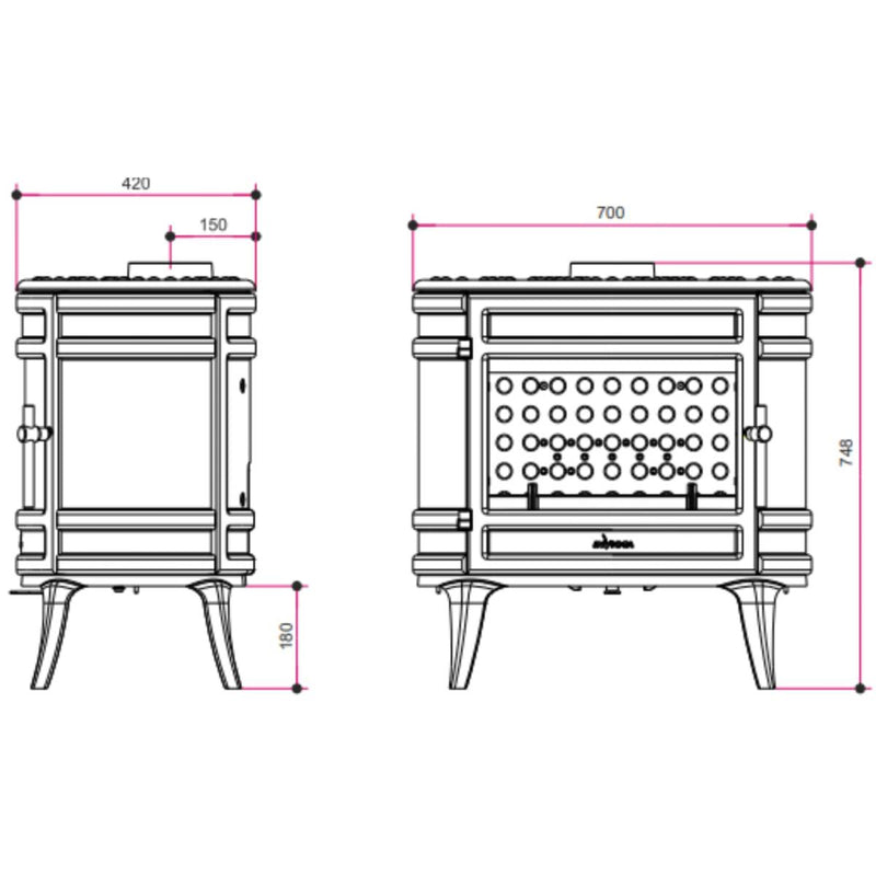 Poêle à bois - MANDORIN 8kw