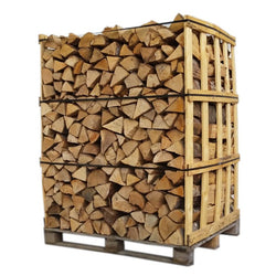 Palette de bois 2,5 stères - 50cm bois de chauffage sec étuvé - box de bûches coupées fendues de 2,1m3 chêne / hêtre / châtaigniers