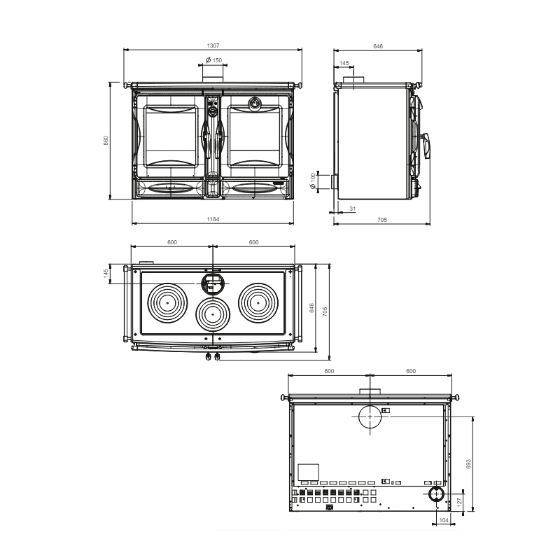 Cuisinière à bois Alaska 12 kw