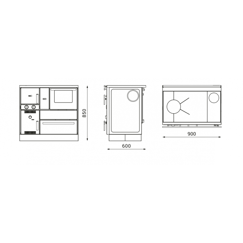 Cuisinière à bois bouilleur Alfa Term 27 27 kw