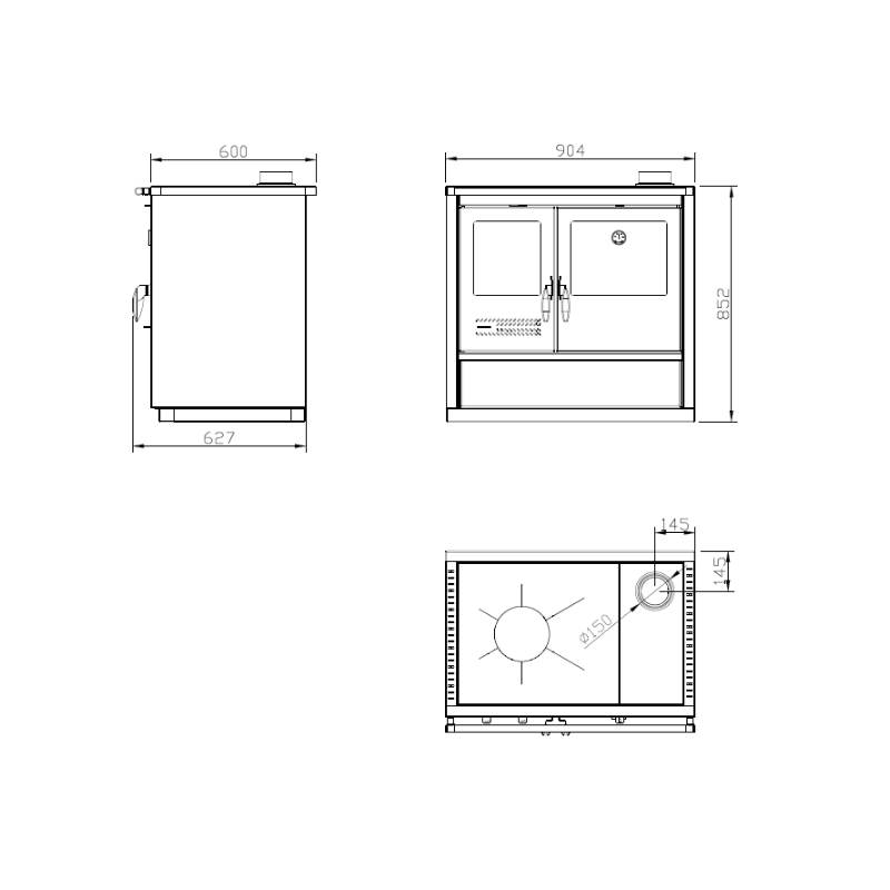 Cuisinière à bois bouilleur North 21 kw