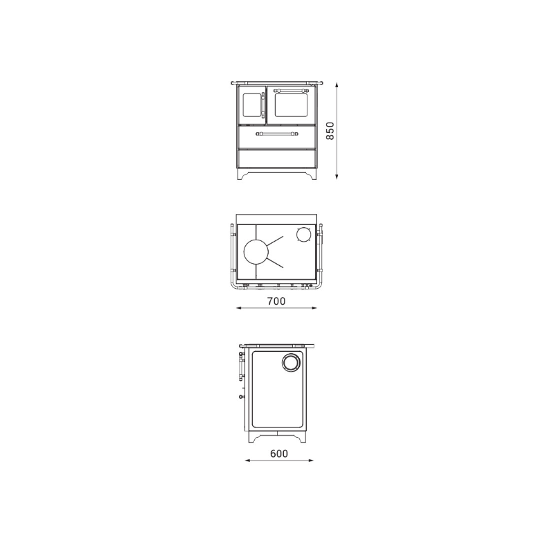 Cuisinière à bois Donna 70 Eco 7 kw