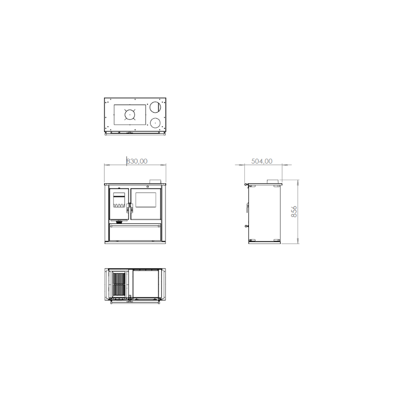 Cuisinière à bois Mervio Plus Ceramic 7,7 kw