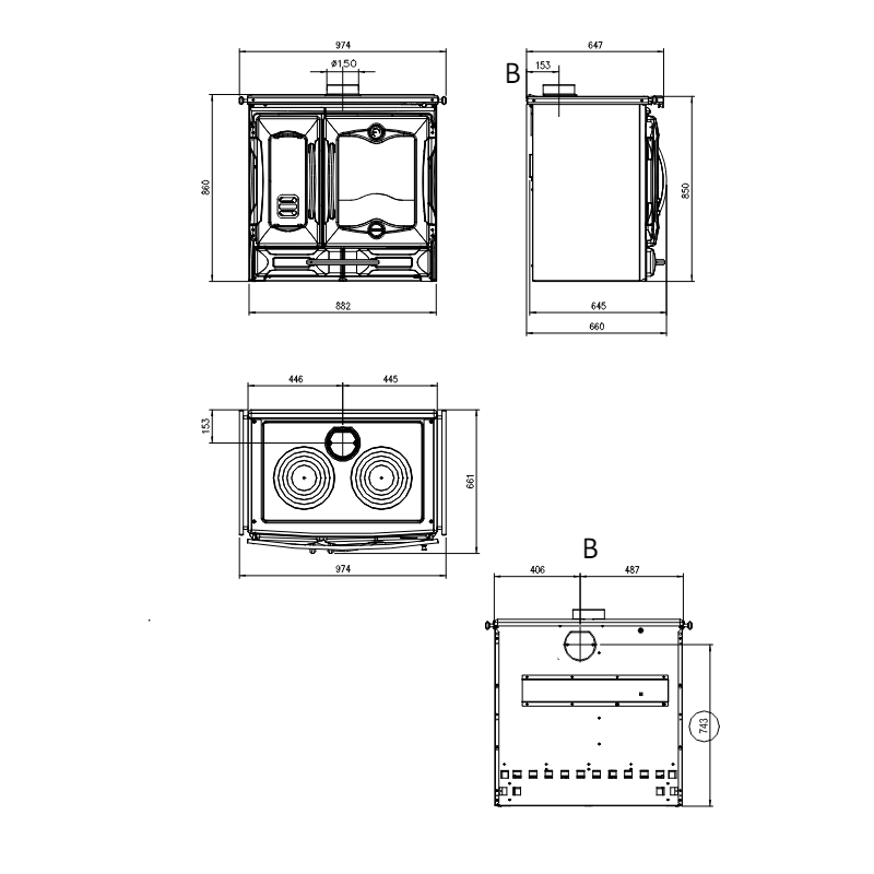 Cuisinière à bois Suprema 4.0 9 kw