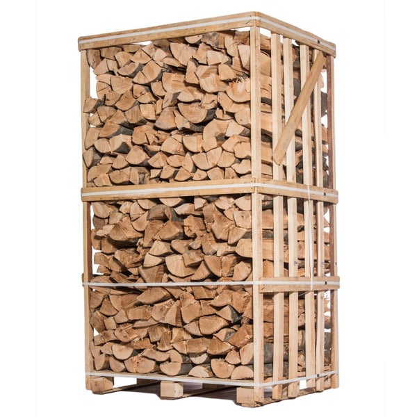 Palette de bois 2,5 stères - 50cm bois de chauffage sec étuvé - box de bûches coupées fendues de 2,1m3 chêne / hêtre / châtaigniers