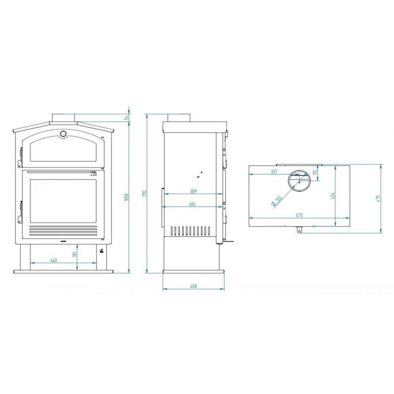 Poêle à bois avec four - FIREMATIC Jersey 9.5 kW