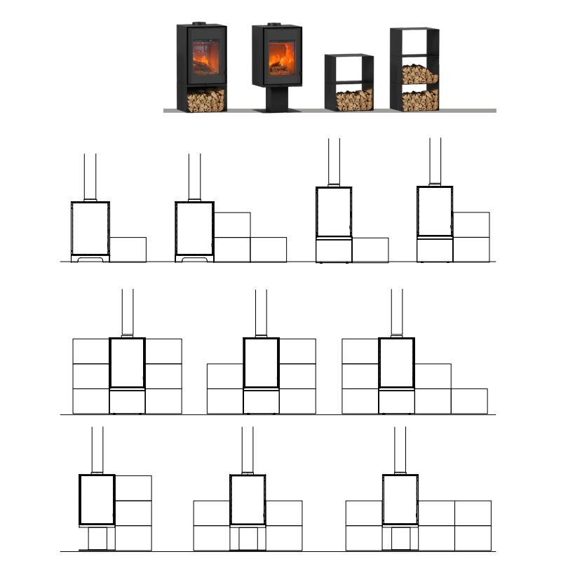 Poêle à bois Modula Square 8.5 kw