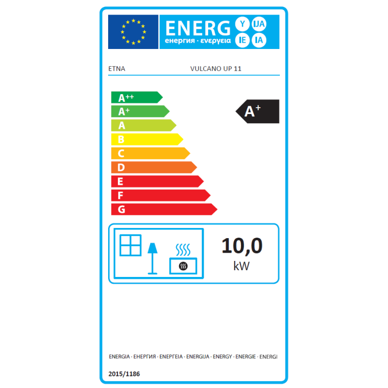 Poêle à granulés étanche (sortie dessus concentrique) - Vulcano Up 10,8 kw