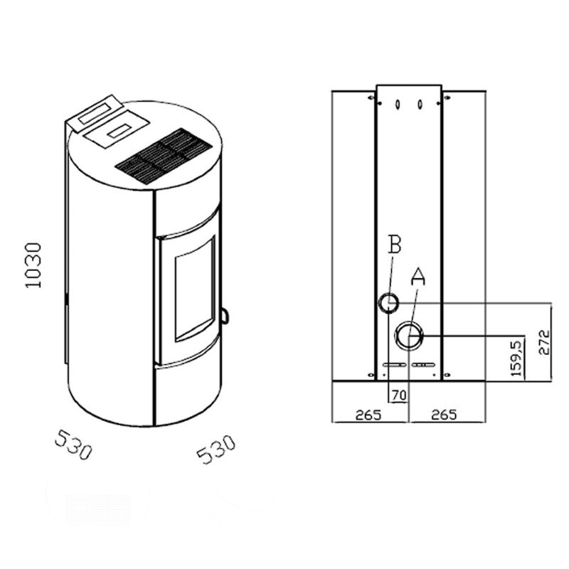 Poêle à granulés Segreto plus étanche 12 kw