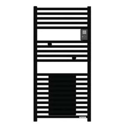 Radiateur sèche-serviettes électrique 500W + soufflerie 1000W noir carbine satin 471579 Riva 4 Thermor